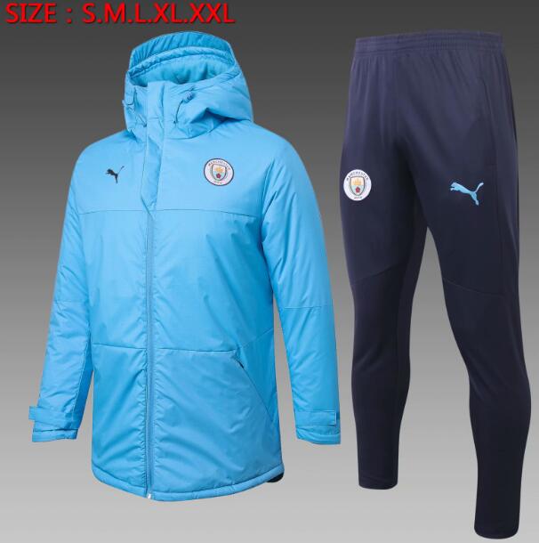 Manchester City Blue Cotton Warn Coat Kits 2020/21